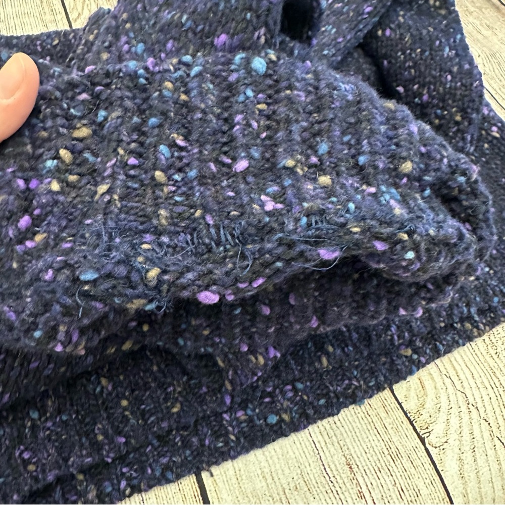 Vintage Women’s Speckled Wool Sweater Large Scottish Whimsigoth Overaized Chunky - Picture 7 of 7